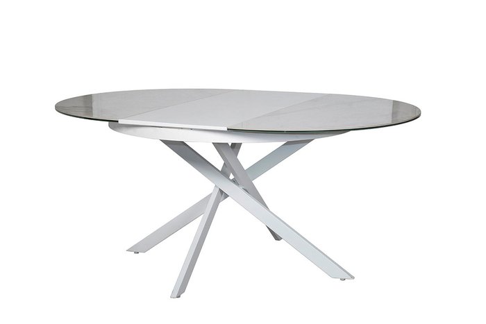 Раскладной обеденный стол с металлическим основанием  - купить Обеденные столы по цене 100164.0