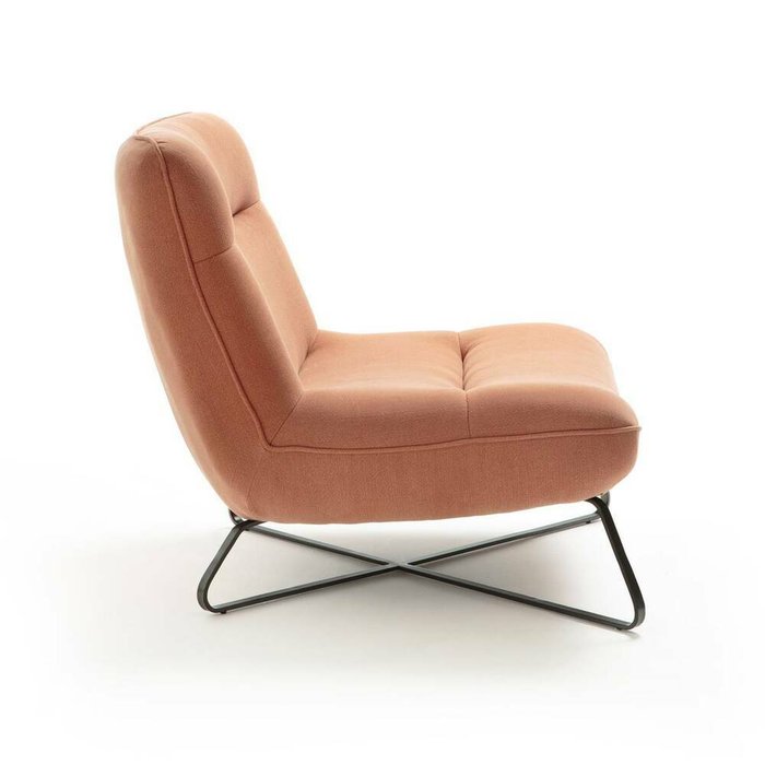 Кресло из ткани из хлопка и льна Helma оранжевого цвета - лучшие Интерьерные кресла в INMYROOM