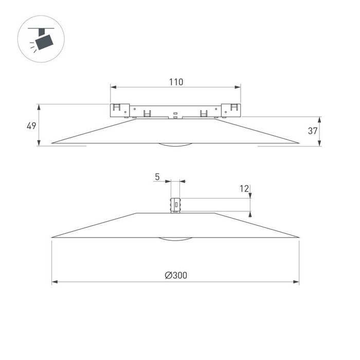 Трековый магнитный светильник Arlight MAG-MICROCOSM-DISCO-R300-7W Warm3000 (WH, 36 deg, 24V) (IP20 Металл) 051832 - лучшие Трековые светильники в INMYROOM