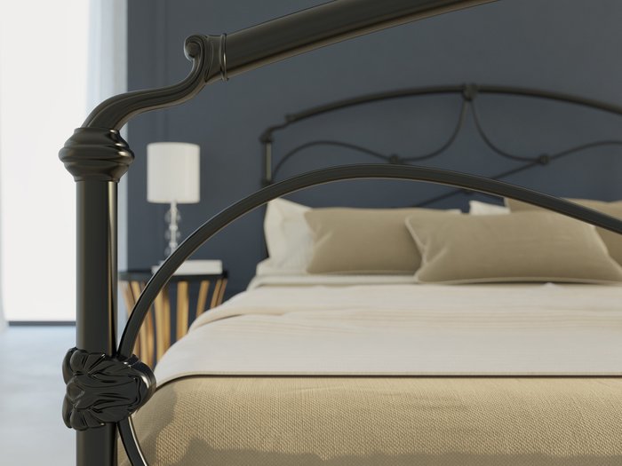 Кровать Лайза 120х200 черно-глянцевого цвета - лучшие Кровати для спальни в INMYROOM