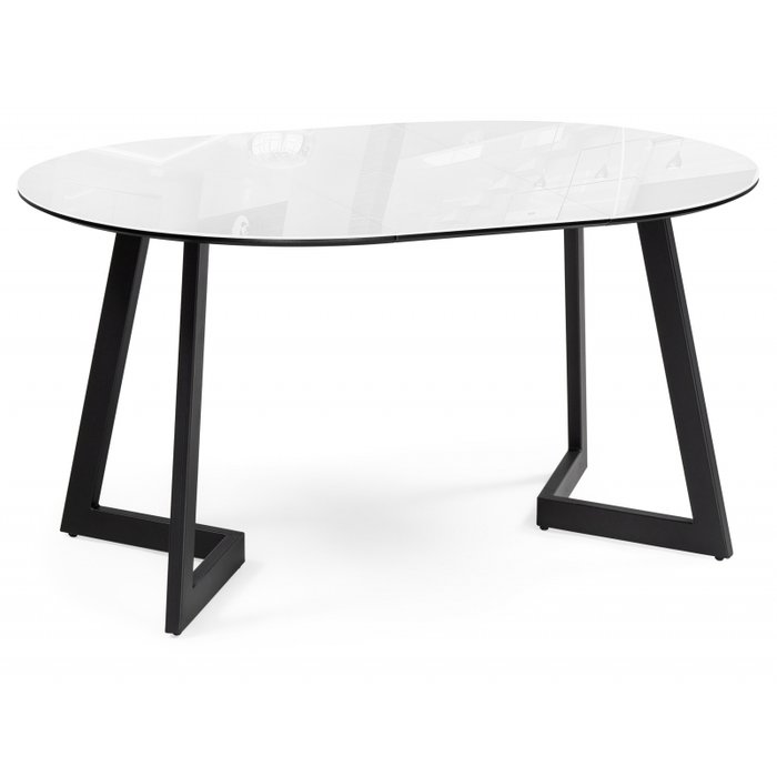 Раздвижной обеденный стол Алингсос 100х100 белого цвета - купить Обеденные столы по цене 23390.0