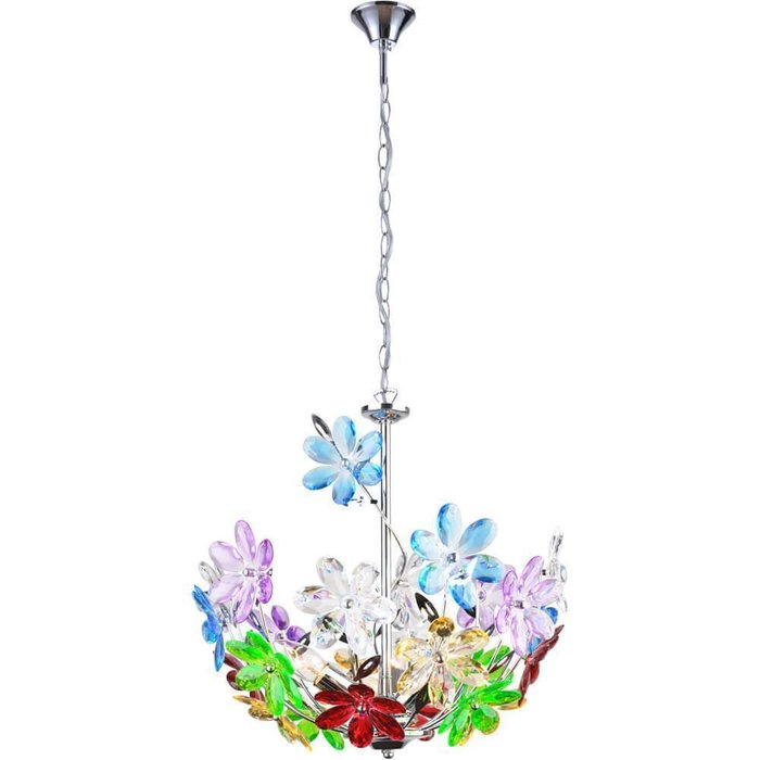 Подвесная люстра GLOBO "Rainbow" с декоративным плафоном из цветов - купить Потолочные светильники в детскую по цене 12130.0