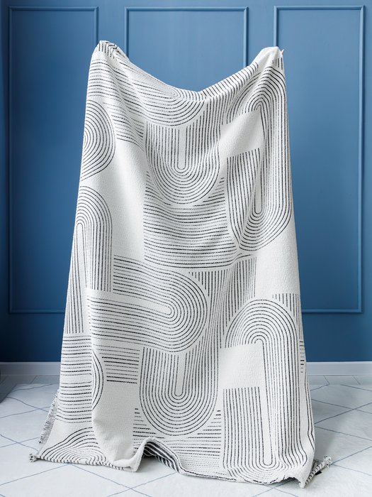 Покрывало Dmi softness vibes 180x230 бело-черного цвета - лучшие Покрывала в INMYROOM