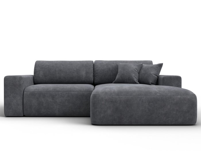 Угловой диван-кровать Лига-036 Классик в обивке из велюра темно-серого цвета правый - лучшие Угловые диваны в INMYROOM Угловой диван-кровать Лига-036 Классик в обивке из велюра темно-серого цвета правый - лучшие Угловые диваны в INMYROOM