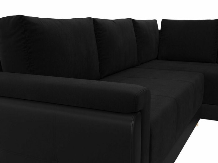 Угловой диван-кровать Лига 024 черного цвета правый угол - лучшие Угловые диваны в INMYROOM