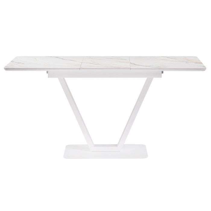 Раздвижной обеденный стол Бугун белого цвета - лучшие Обеденные столы в INMYROOM
