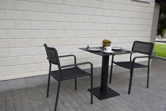 Обеденная группа Фоджа темно-серого цвета - лучшие Садовые столы в INMYROOM