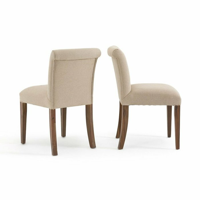 Комплект из двух стульев с обитой спинкой Adlia бежевого цвета - купить Обеденные стулья по цене 38896.0