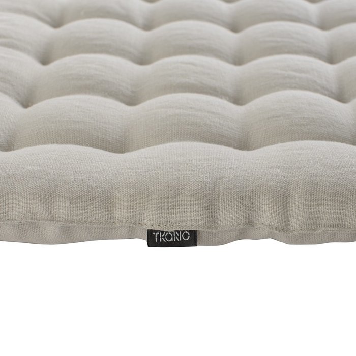 Декоративная подушка на стул из умягченного льна бежевого цвета - лучшие Декоративные подушки в INMYROOM