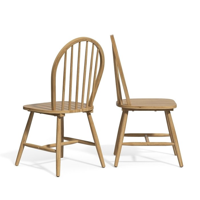 Комплект из двух стульев с решетчатой спинкой Windsor бежевого цвета - купить Обеденные стулья по цене 18983.0