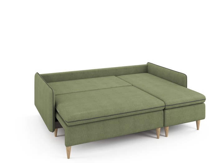 Угловой раскладной диван Ron правый оливкового цвета - купить Угловые диваны по цене 68200.0