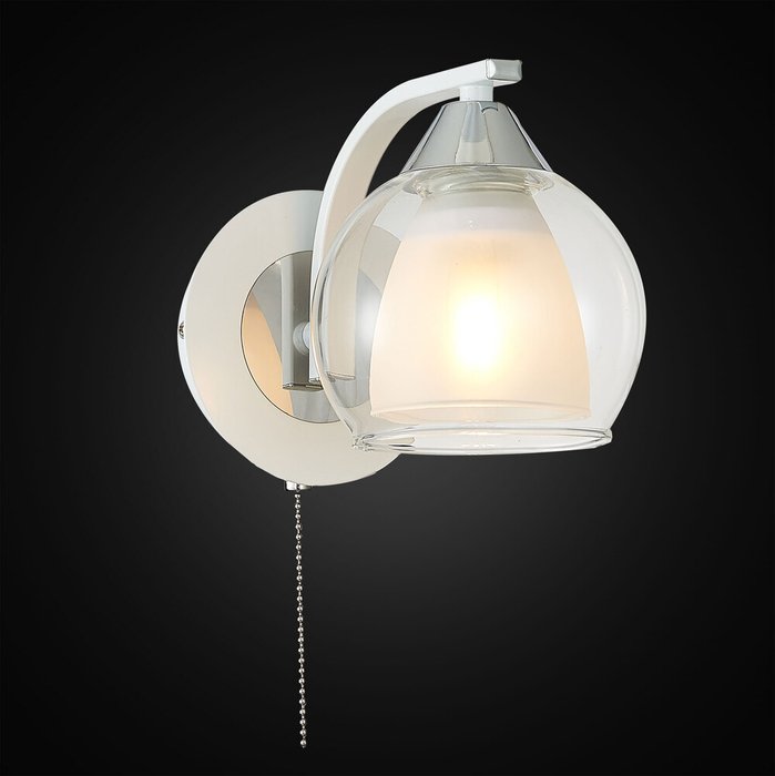 Citilux Кристи CL152310 Бра с выключателем Белое Хром Citilux Кристи CL152310 Бра с выключателем Белое Хром