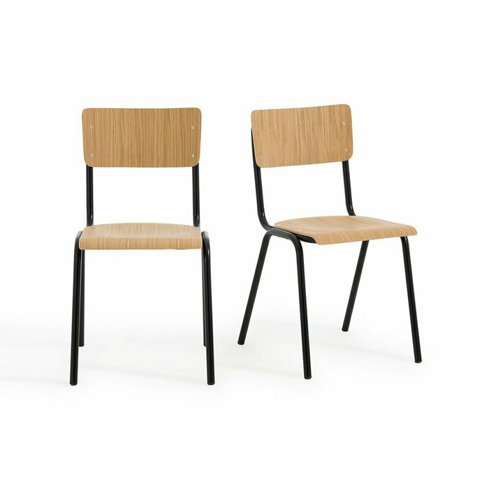 Комплект из двух штабелируемых стульев Hiba бежевого цвета