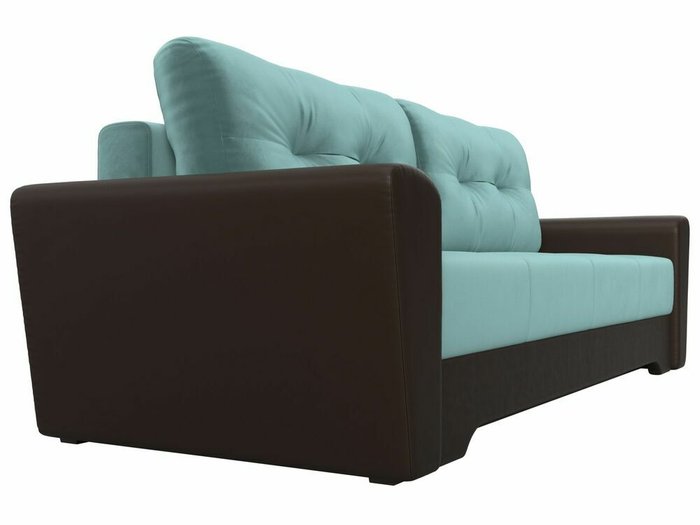 Диван-кровать Амстердам бирюзово-коричневого цвета (экокожа/ткань) - лучшие Прямые диваны в INMYROOM