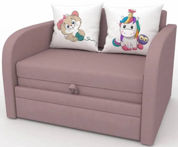 Детский диван-кровать Малыш розового цвета