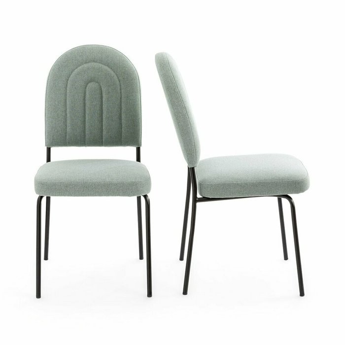 Комплект из двух стульев из текстурной ткани Rainbow зеленого цвета - купить Обеденные стулья по цене 28105.0