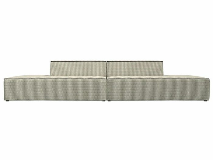 Прямой модульный диван Монс Лофт серо-бежевого цвета с коричневым кантом - купить Прямые диваны по цене 54999.0