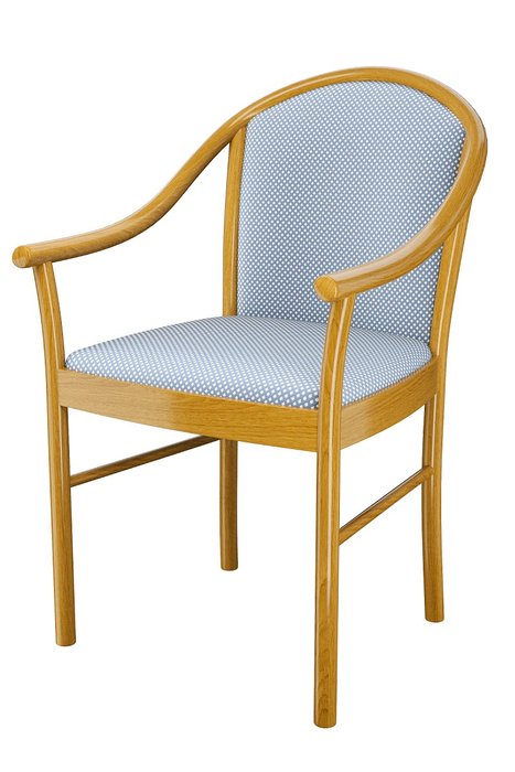 Стул-кресло деревянный Анна бежево-голубого цвета