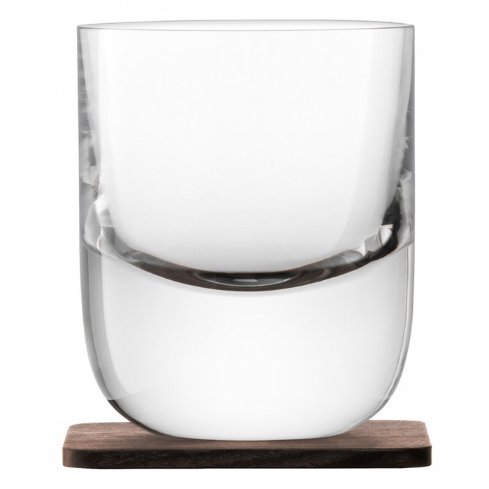 Набор стаканов с деревянными подставками renfrew whisky, 270 мл, 2 шт. - лучшие Бокалы и стаканы в INMYROOM