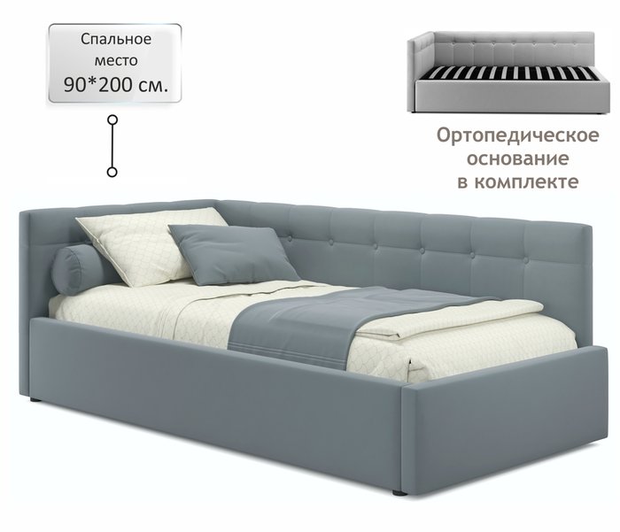 Кровать Bonna 90х200 серого цвета - лучшие Кровати для спальни в INMYROOM