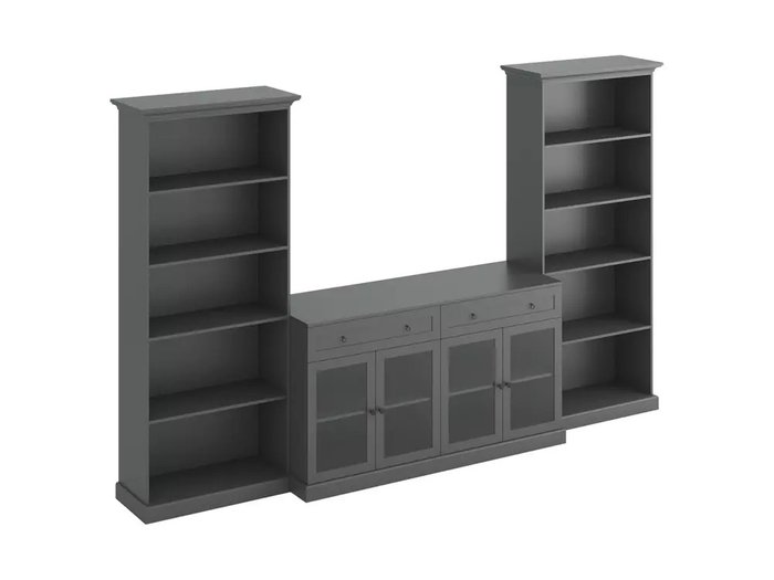 Композиция для гостиной Caprio g3 из дерева и стекла 