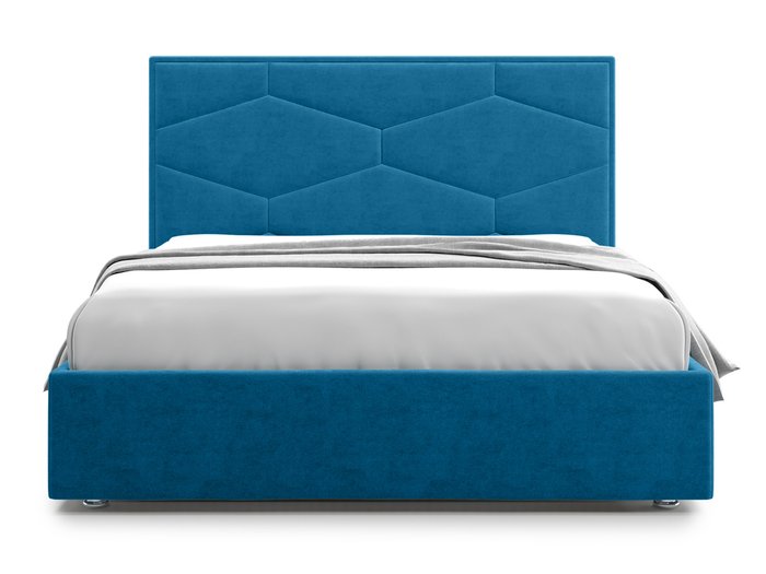 Кровать Premium Milana 4 140х200 синего цвета с подъемным механизмом - купить Кровати для спальни по цене 77200.0
