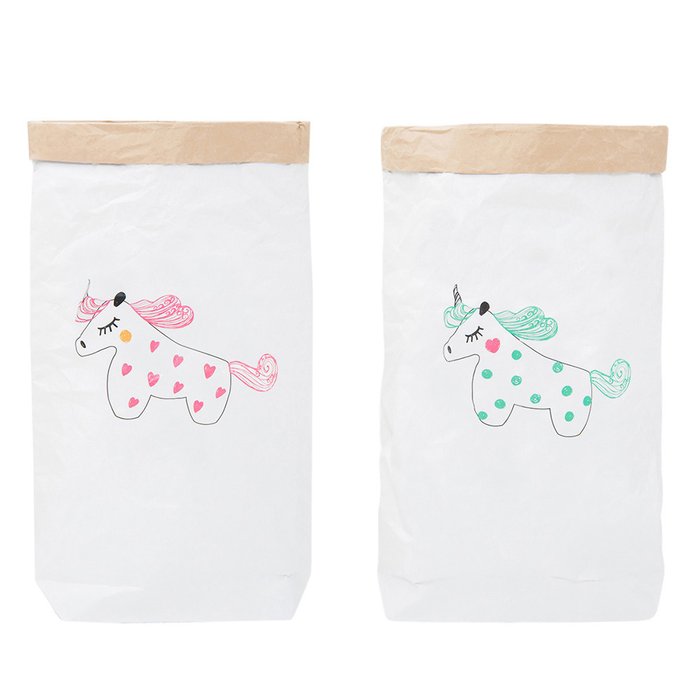 Эко-мешок для игрушек из крафт бумаги Pink Unicorn - купить Декоративные коробки по цене 390.0