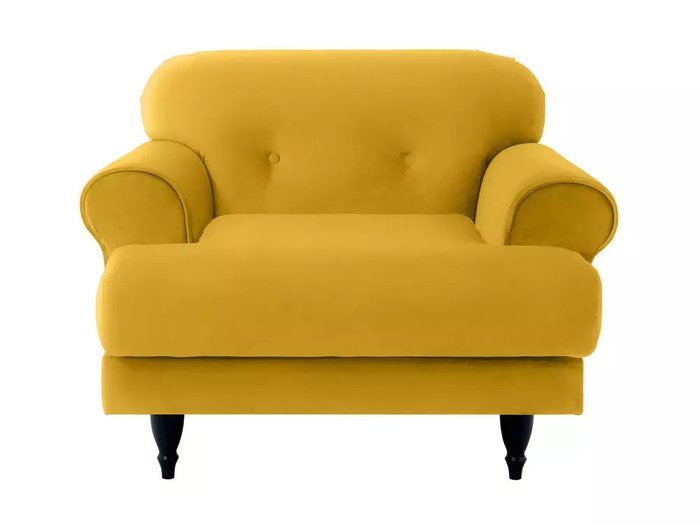 Кресло Italia горчичного цвета с черными ножками - купить Интерьерные кресла по цене 44910.0