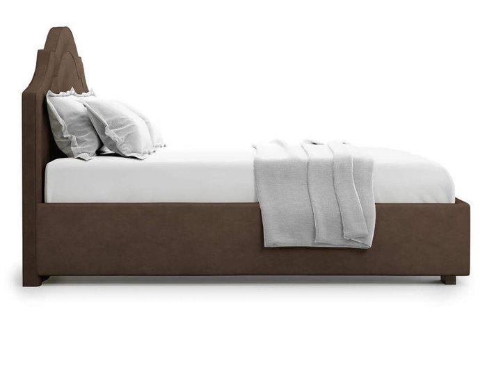 Кровать Madzore без подъемного механизма 180х200 шоколадного цвета - лучшие Кровати для спальни в INMYROOM
