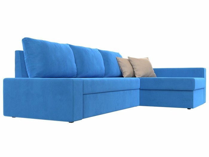 Угловой диван-кровать Версаль темно-голубого цвета правый угол - лучшие Угловые диваны в INMYROOM