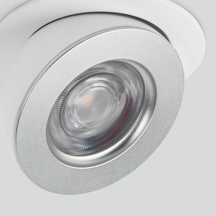 Встраиваемый точечный светодиодный светильник Pruno белый/серебро 25080/LED - лучшие Подвесные светильники в INMYROOM