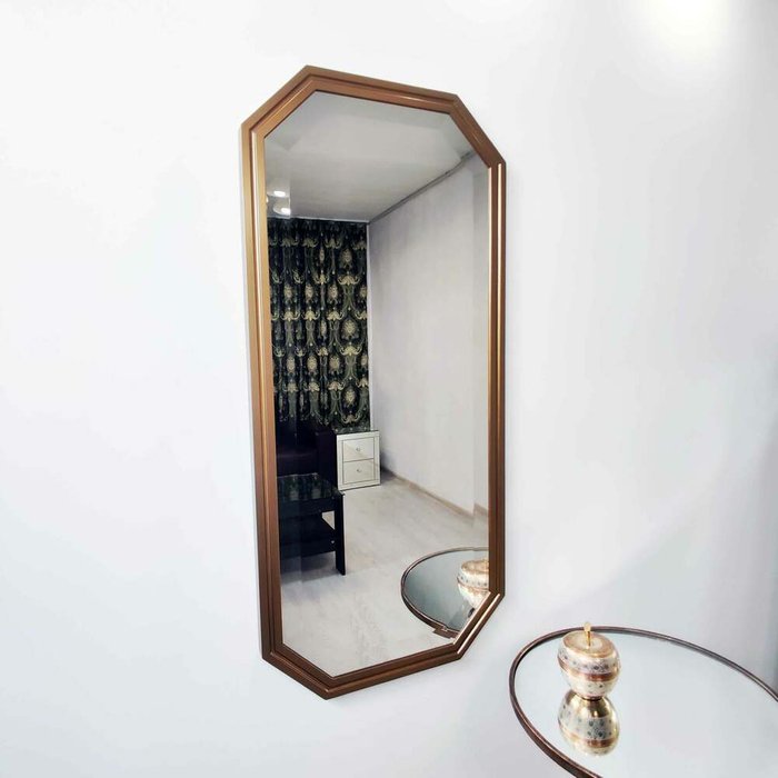 Настенное зеркало Andres 55х120 в раме золотого цвета - лучшие Настенные зеркала в INMYROOM