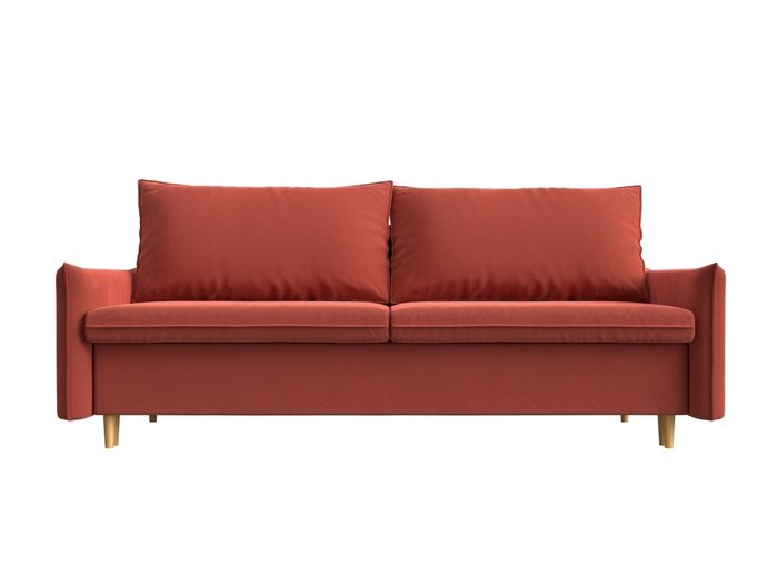 Прямой диван-кровать Хьюстон кораллового цвета - купить Прямые диваны по цене 52999.0