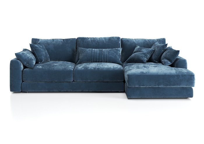 Угловой диван-кровать Шерлок с оттоманкой синего цвета - купить Угловые диваны по цене 195840.0