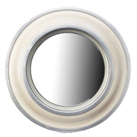 Настенное зеркало Oriel Convex в раме серебристо-бежевого цвета