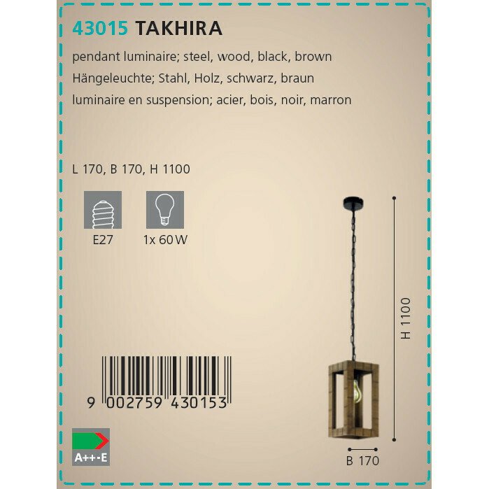 Подвесной светильник Takhira коричневого цвета - купить Подвесные светильники по цене 2690.0