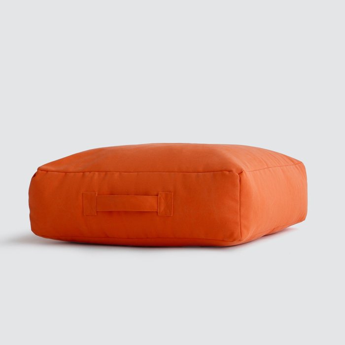 Пуф-подушка из натурального хлопка оранжевого цвета - купить Бескаркасная мебель по цене 8000.0