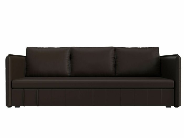 Прямой диван-кровать Слим коричневого цвета (экокожа) - купить Прямые диваны по цене 24999.0