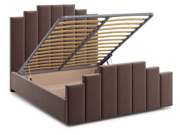 Кровать Velino 180х200 темно-коричневого цвета с подъемным механизмом - лучшие Кровати для спальни в INMYROOM