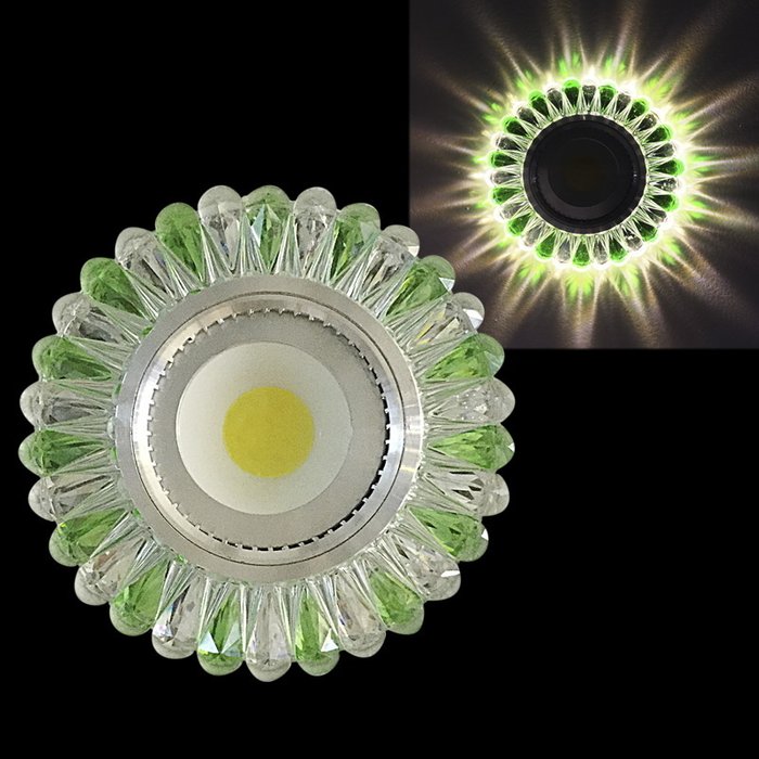 Встраиваемый светильник 42230-9.0-001PL MR16+LED3W CL/LGN (полимер, цвет зеленый) Встраиваемый светильник 42230-9.0-001PL MR16+LED3W CL/LGN (полимер, цвет зеленый)