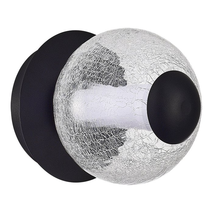 Светильник настенный ST-Luce Черный/Прозрачное кракелированное стекло LED 1*8,5W 3000K PEEK - купить Бра и настенные светильники по цене 6590.0