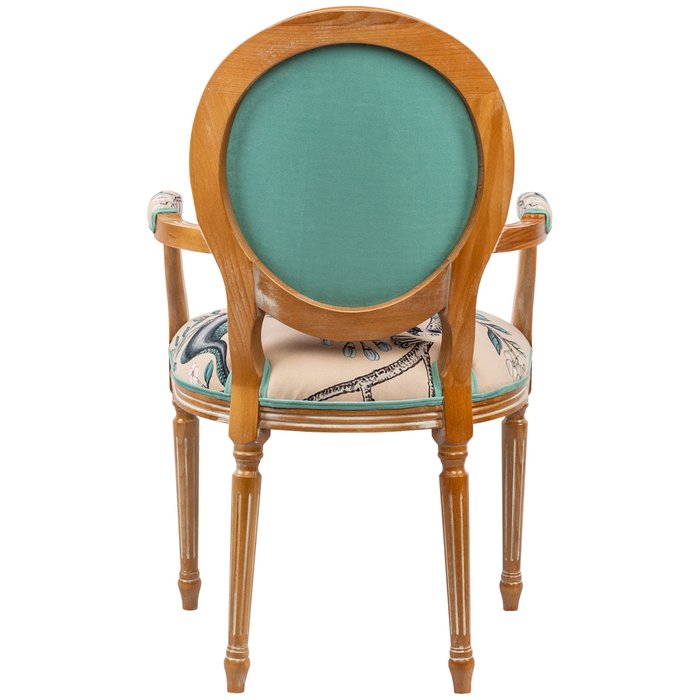 Стул с подлокотниками Императорский павлин бирюзового цвета - лучшие Обеденные стулья в INMYROOM