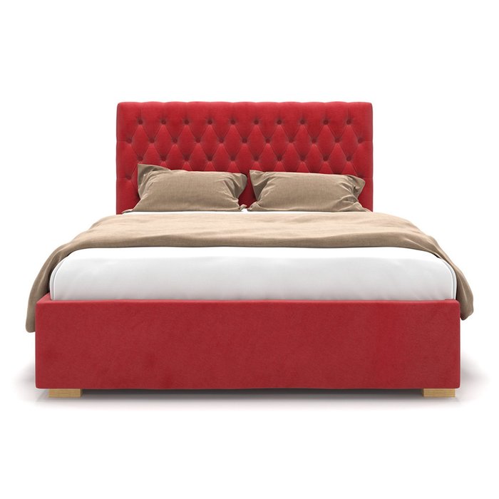 Кровать Emily красного цвета с подъемным механизмом 200х200 - лучшие Кровати для спальни в INMYROOM