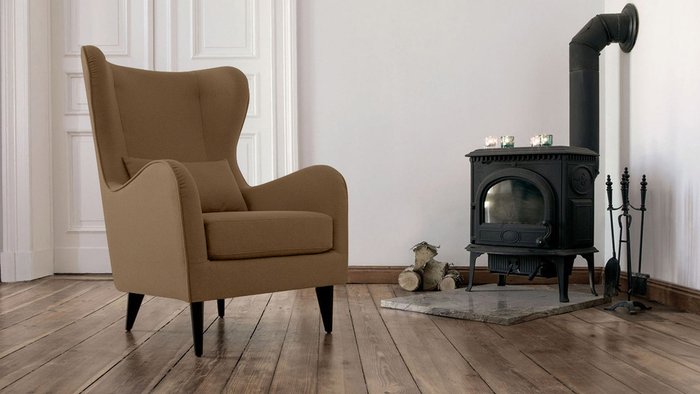 Кресло Манчестер коричневого цвета - купить Интерьерные кресла по цене 26600.0