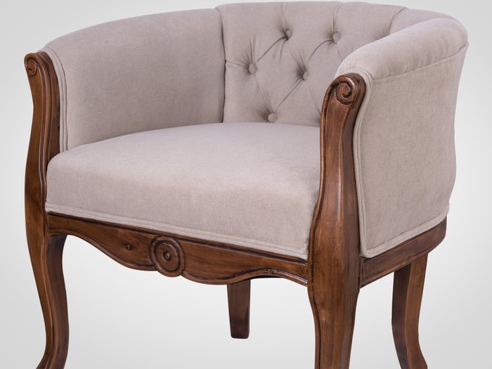 Кресло с подлокотниками и ножками из натурального дерева - лучшие Интерьерные кресла в INMYROOM