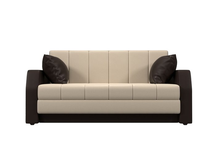 Прямой диван-кровать Малютка бежево-коричневого цвета (экокожа) - купить Прямые диваны по цене 32999.0