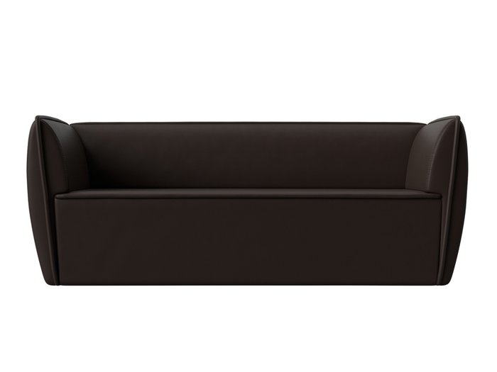 Прямой диван Бергамо коричневого цвета (экокожа) - купить Прямые диваны по цене 29999.0