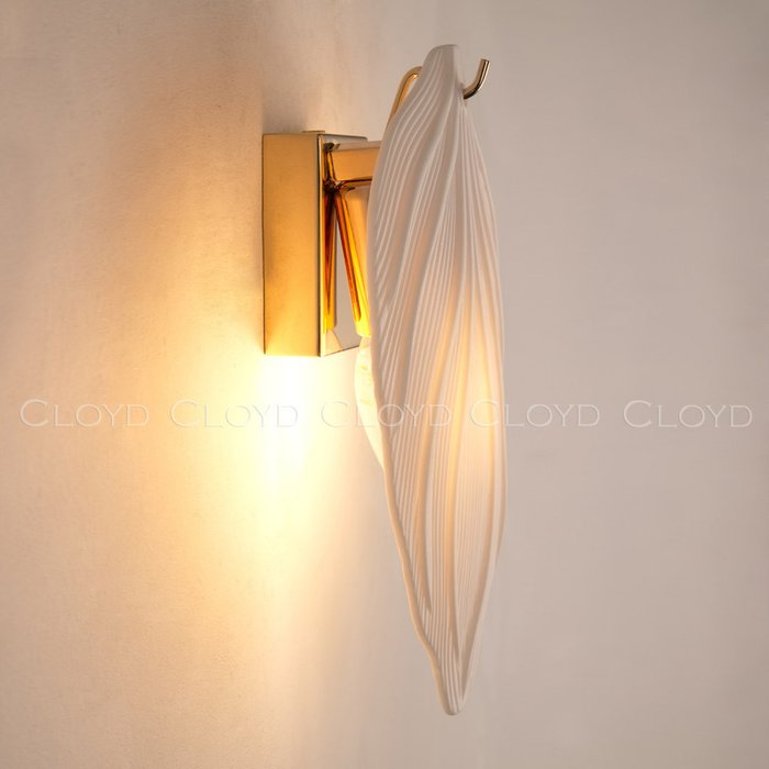 Бра Cloyd PRIMULA W1 / выс. 25 см - бел.керам. - золото - купить Бра и настенные светильники по цене 3098 Бра Cloyd PRIMULA W1 / выс. 25 см - бел.керам. - золото - купить Бра и настенные светильники по цене 3098
