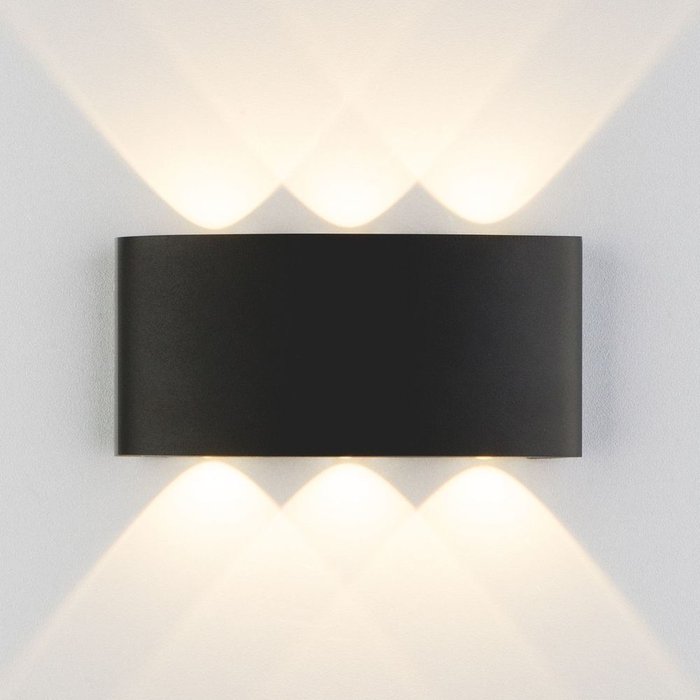 Настенный светодиодный светильник Twinky Trio чёрного цвета - купить Настенные уличные светильники по цене 4260.0