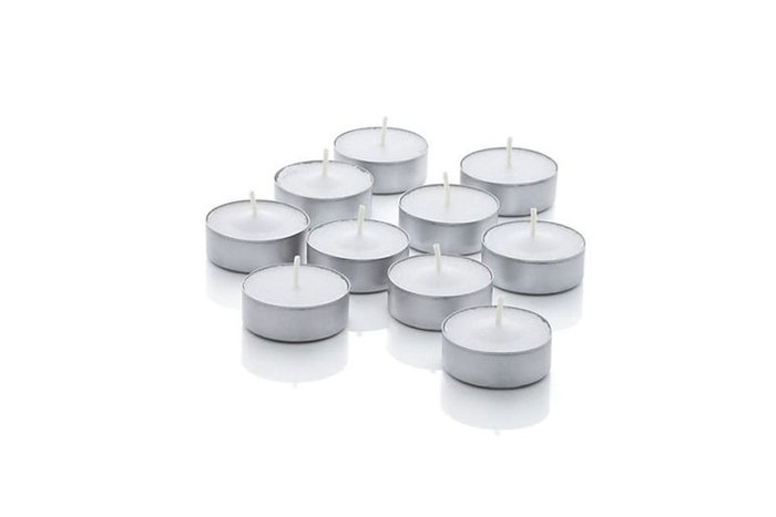 Набор чайных свечей белого цвета - купить Свечи по цене 300.0